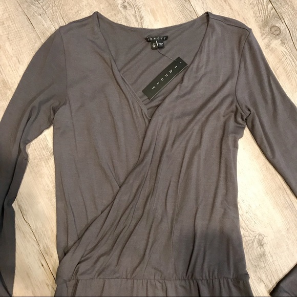 BNWT THEORY neutral gray DRESS Sz XS/S - Picture 3 of 4